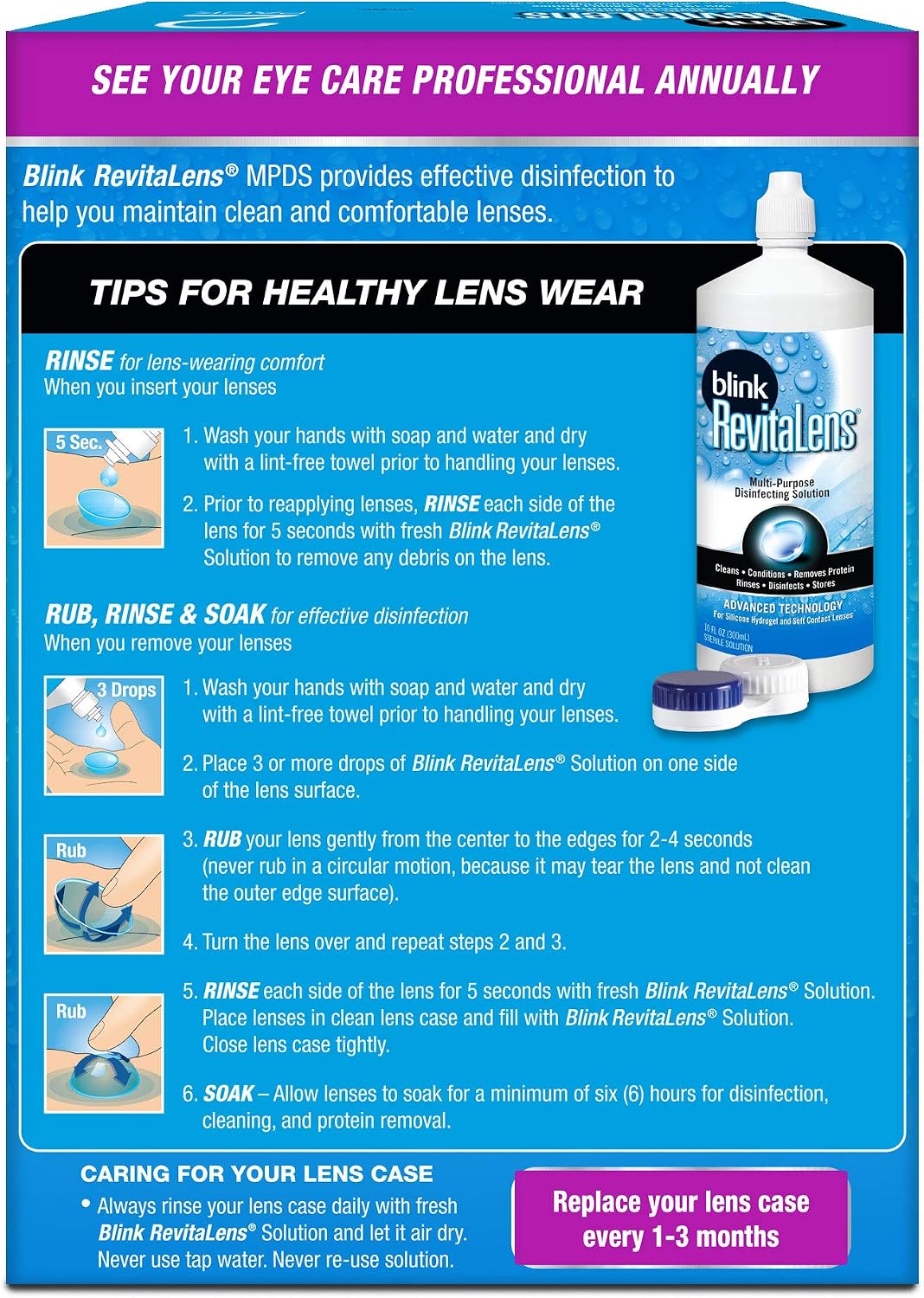 Blink Revitalens Multi-Purpose Disinfecting Solution, 10 oz. (2 Count)