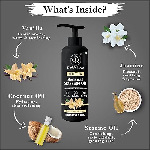 Miniatura 10 de Orgánico - Delicias sensuales comestibles - Aceite de masaje de vainilla - Sin manchas y no pegajoso  con aceite de coco fraccionado, vainilla