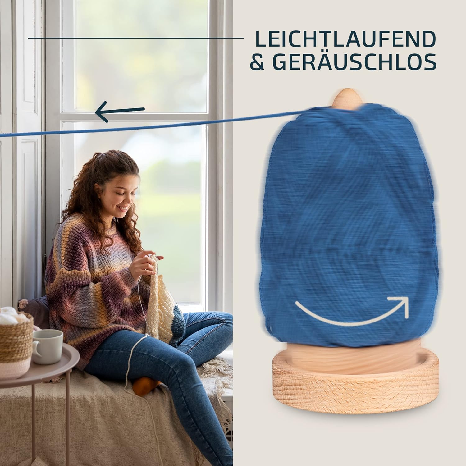 Wollknäuelhalter mit Kugellager