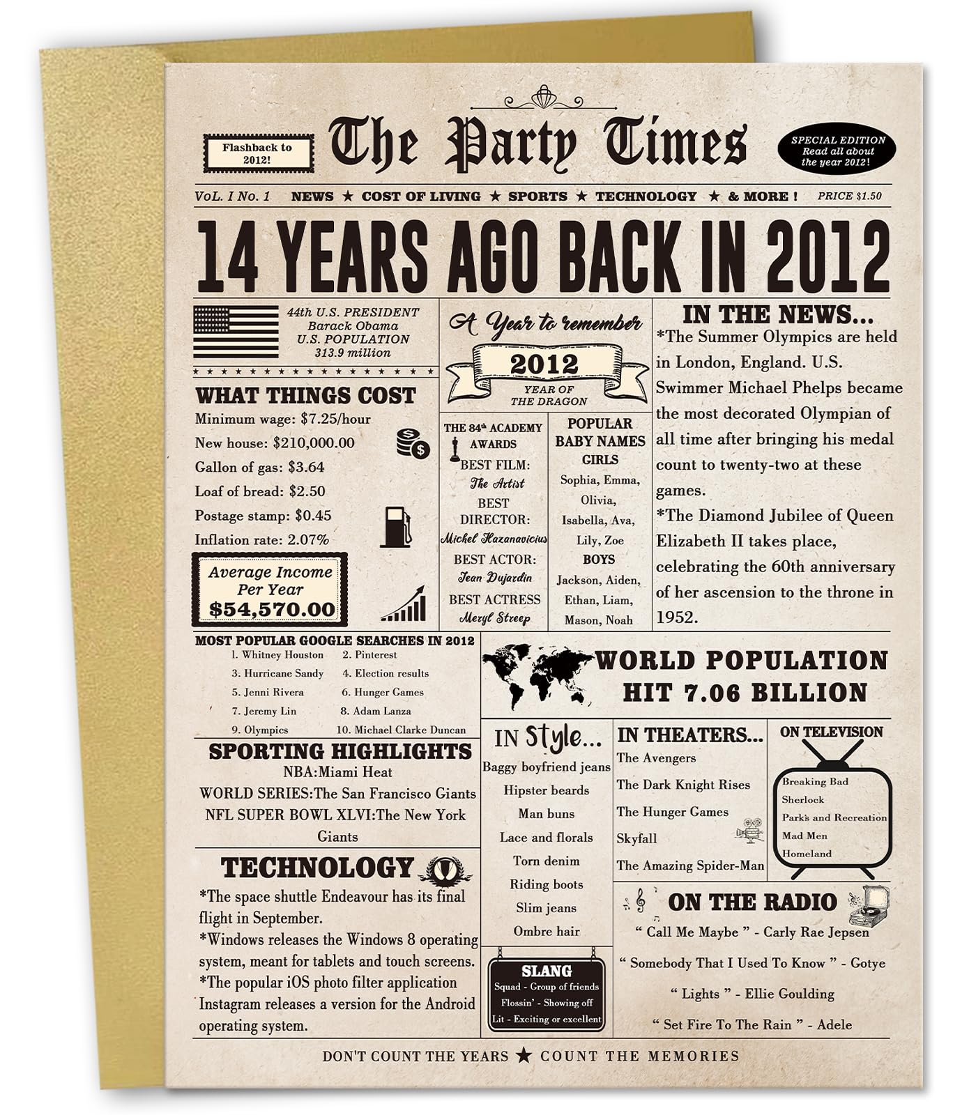 Zyulin 14th Birthday Card, Happy 14th Birthday Decorations for Girls Boys, Lovely 14 Year Old Birthday Gift Ideas for Daughter Son