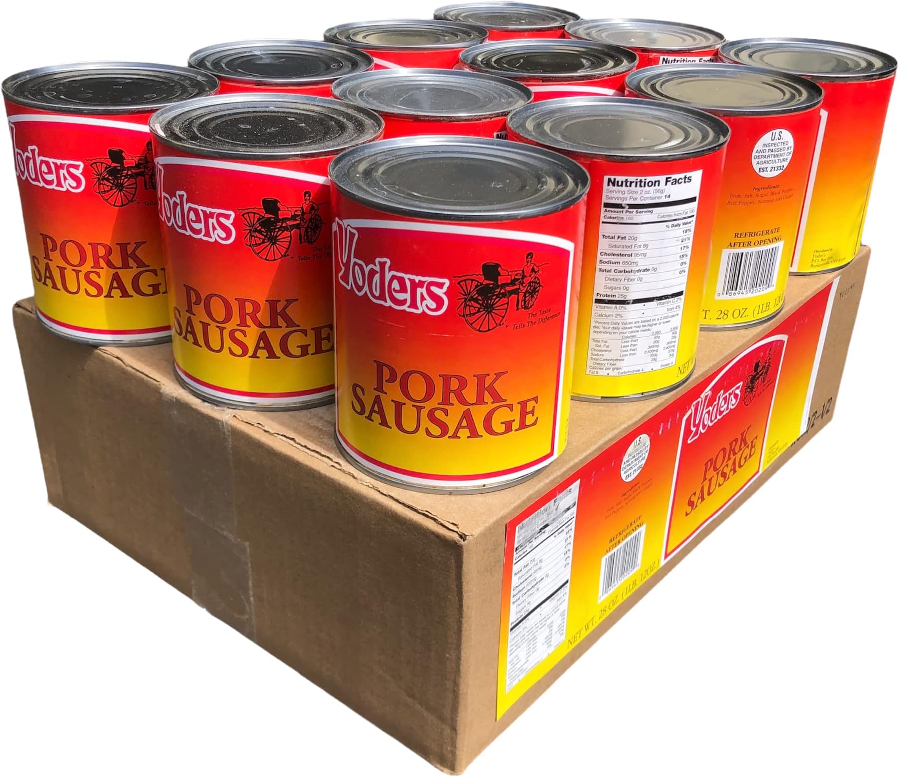 Yoders Fully Cooked Canned Bacon Full Case 12 Cans/9ounce