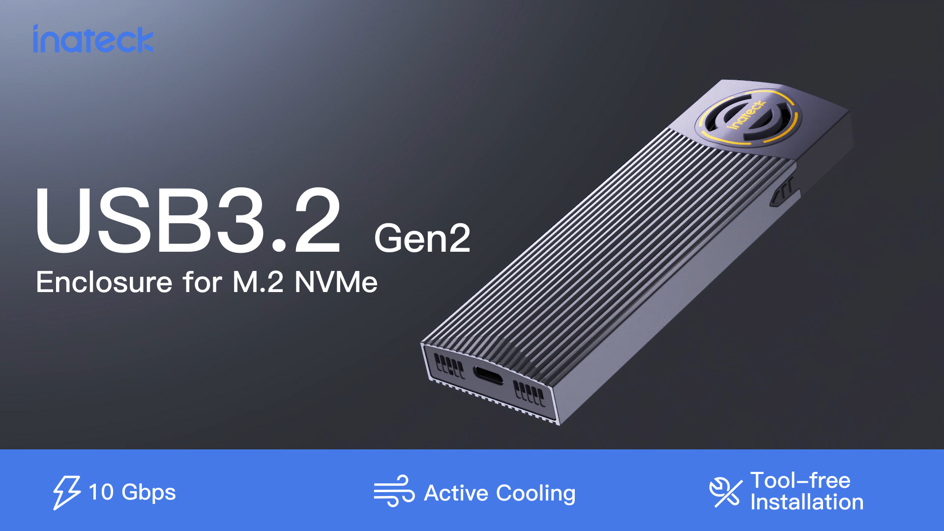 Electronikz Inateck NVMe Enclosure for M.2 SSDs,USB 3.2 Gen 2 with