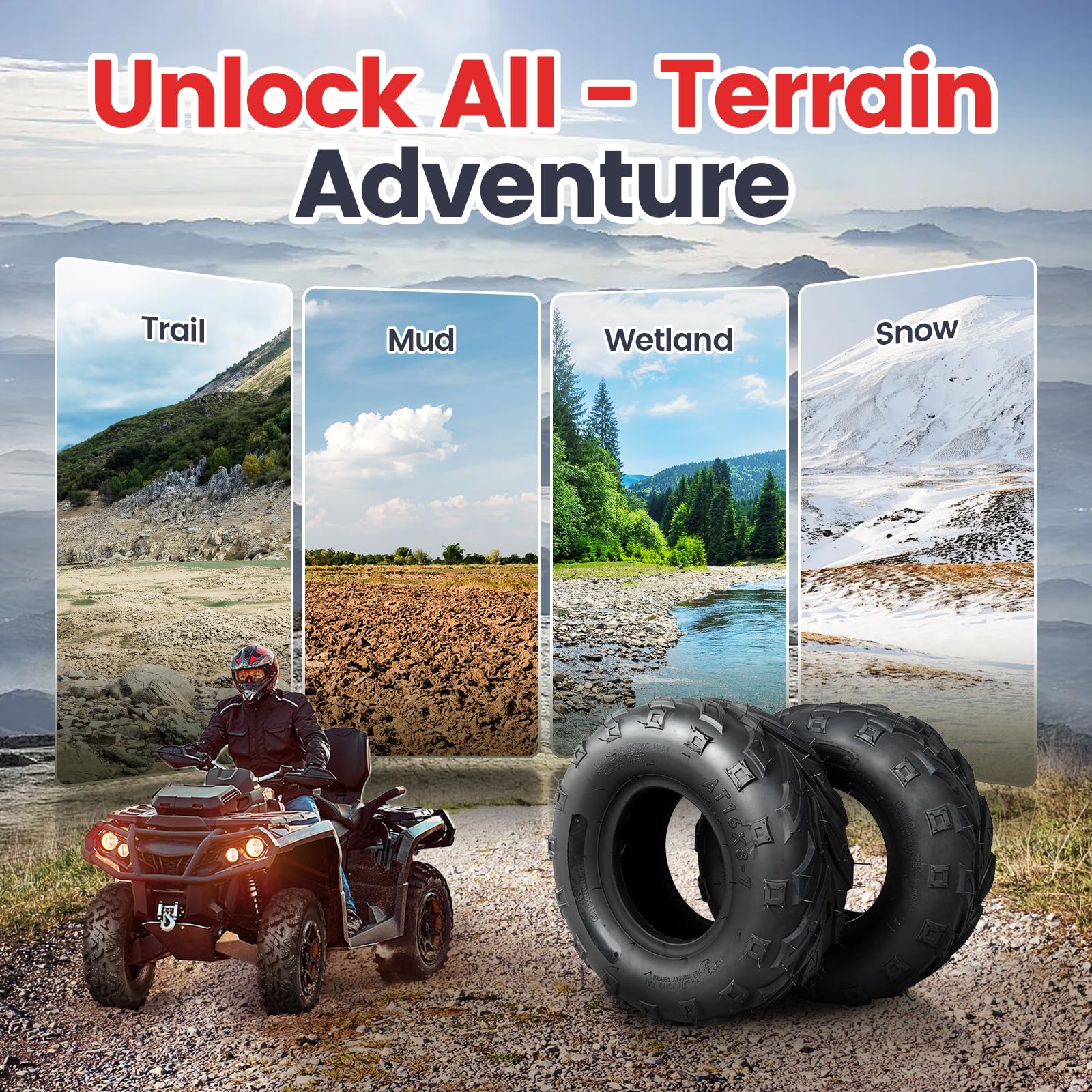 Snapklik.com : PROPARTS 16x8-7 16x8x7 Set Of 2 Sport ATV/UTV All ...