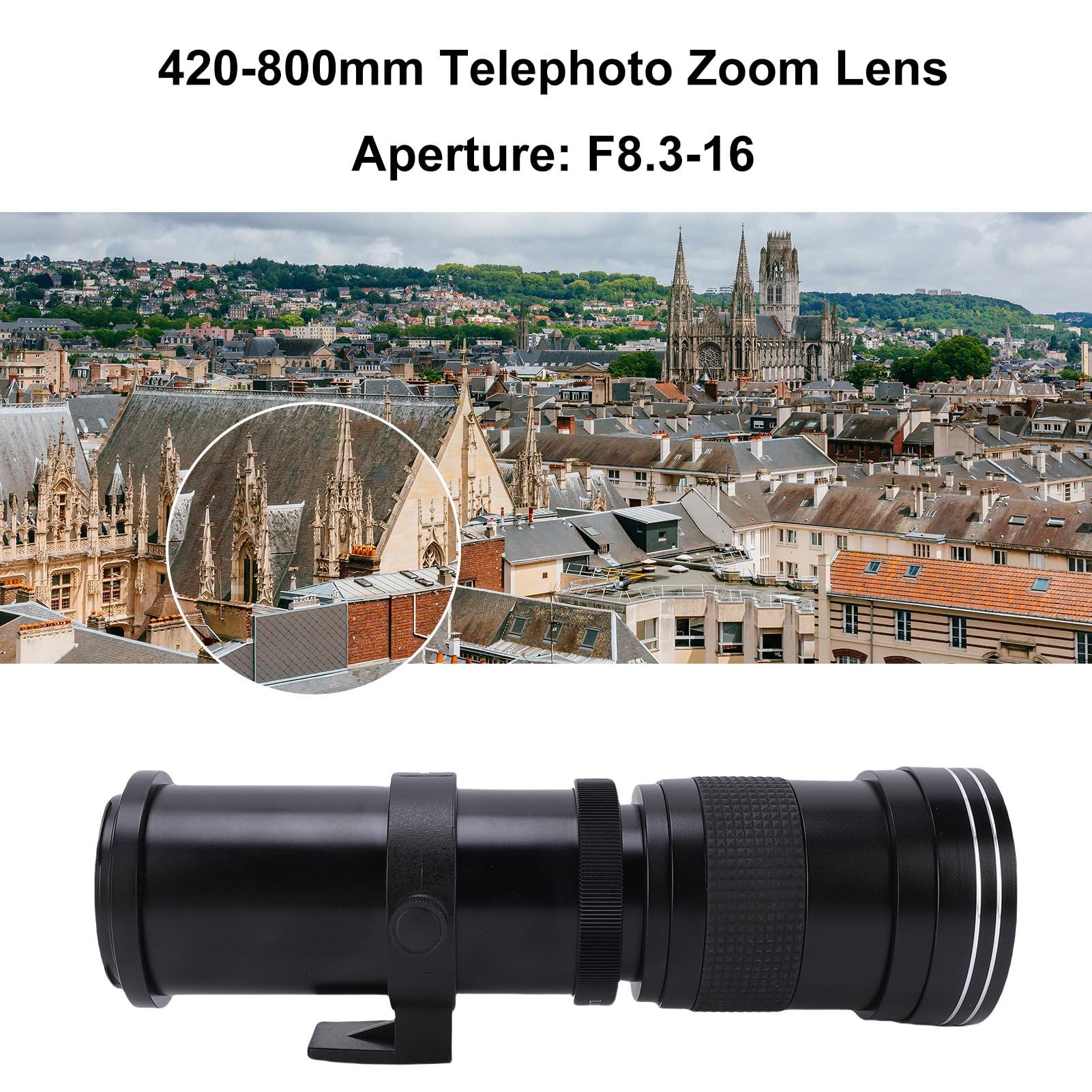 Amazon.co.jp: Andoer 420-800mm F8.3-16 手動望遠ズームレンズ RF 