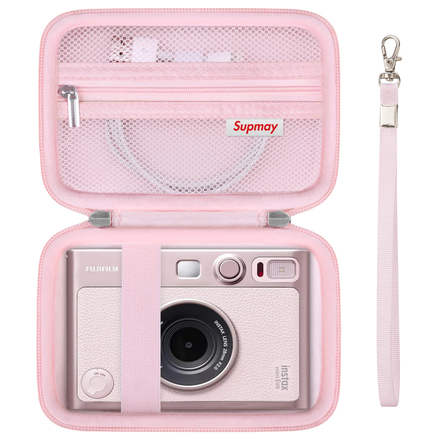 Supmay Hard Carrying Case for Fujifilm Instax Mini EVO Instant Camera, Instax Mini Printer Travel Storage Case with Zipper Mesh Pocket Can Store USB
