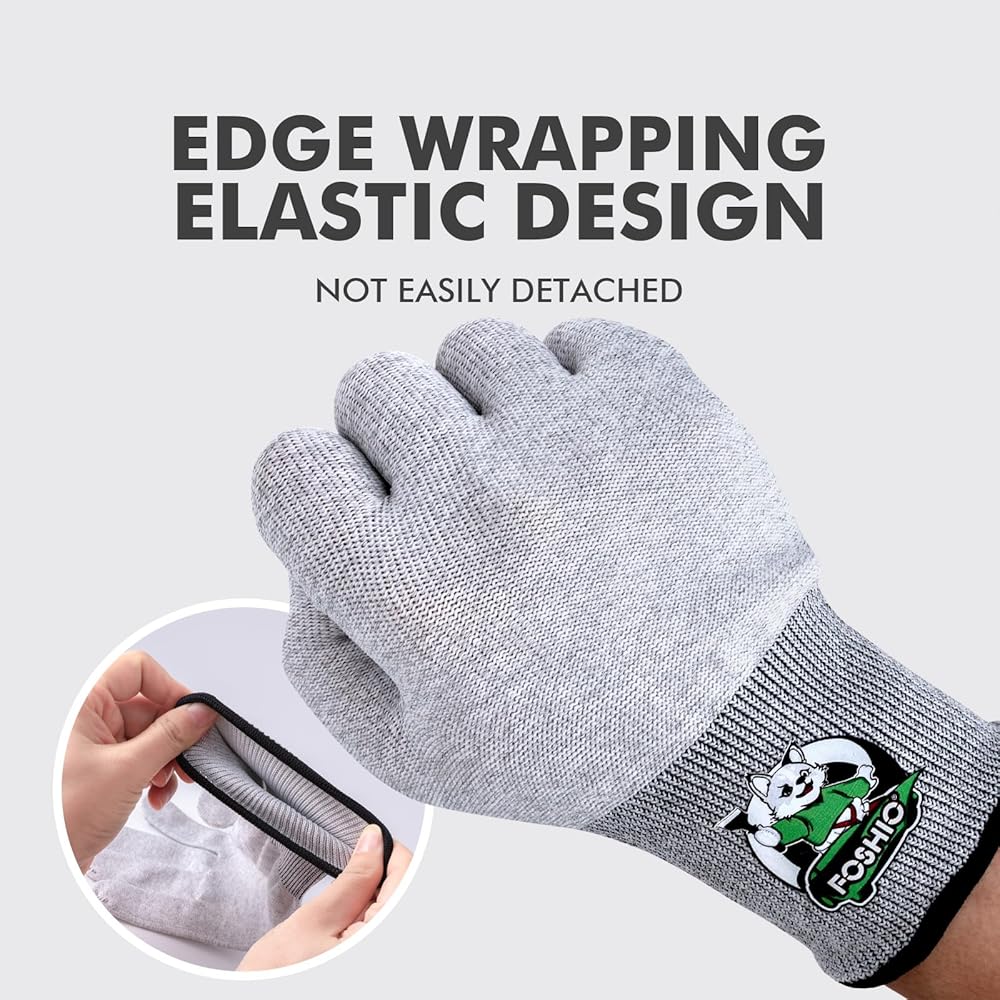 FOSHIO Grey Vinyl Wrap Gloves, Professional Carbon Fiber