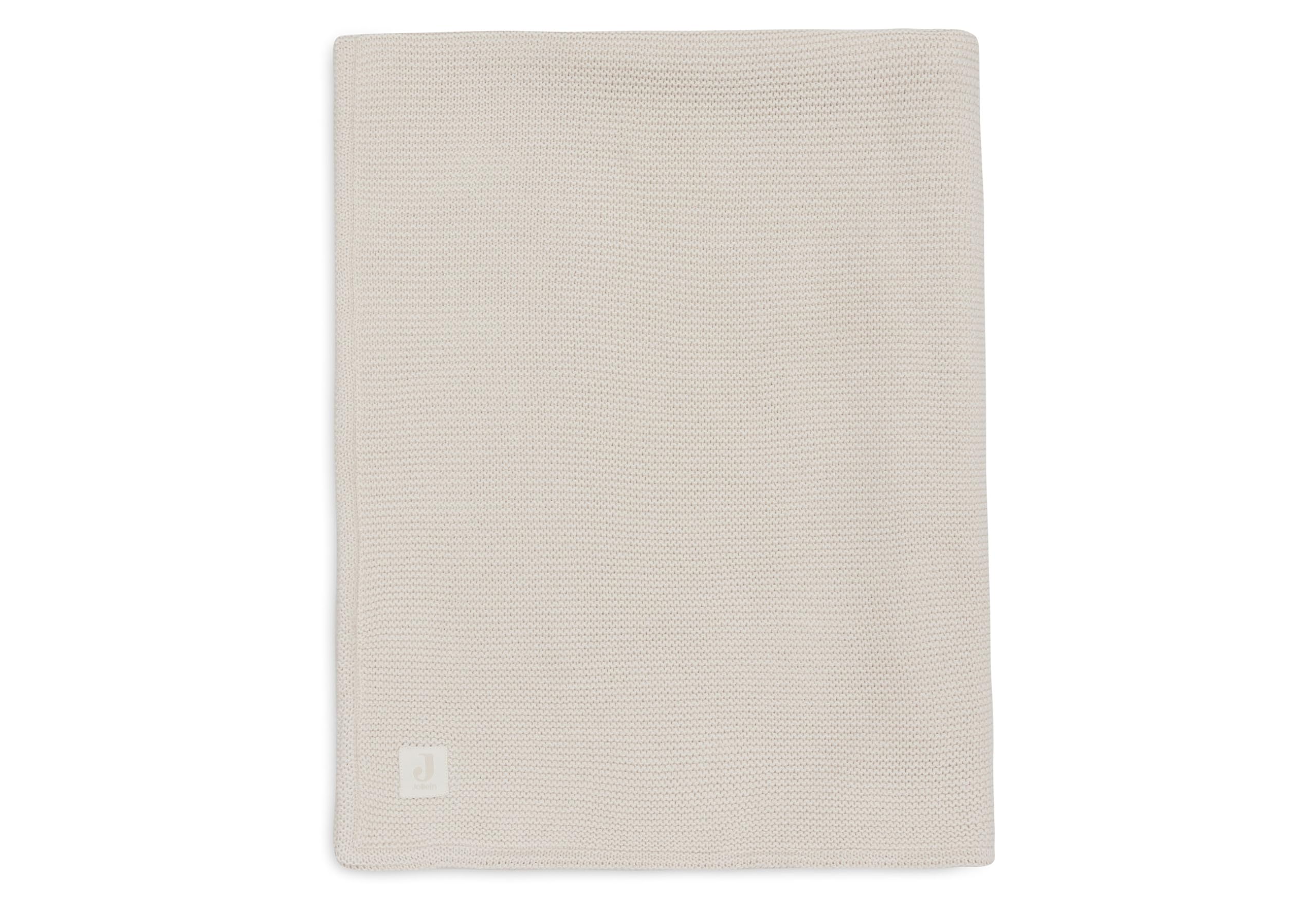 Jollein Baby Blanket Basic Knit - Oatmeal/Velvet - 75x100cm - Cotton - for Baby Cradle - 2.0 TOG - Oeko-TEX Certified