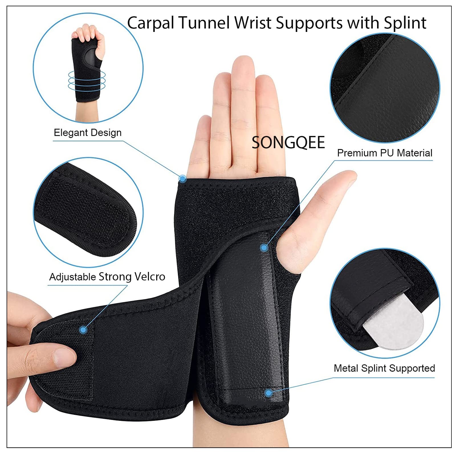 Wrist Splint for Carpal Tunnel Provides Wrist Support Brace for Joint Pain Arthritis, Tendonitis - Image 3