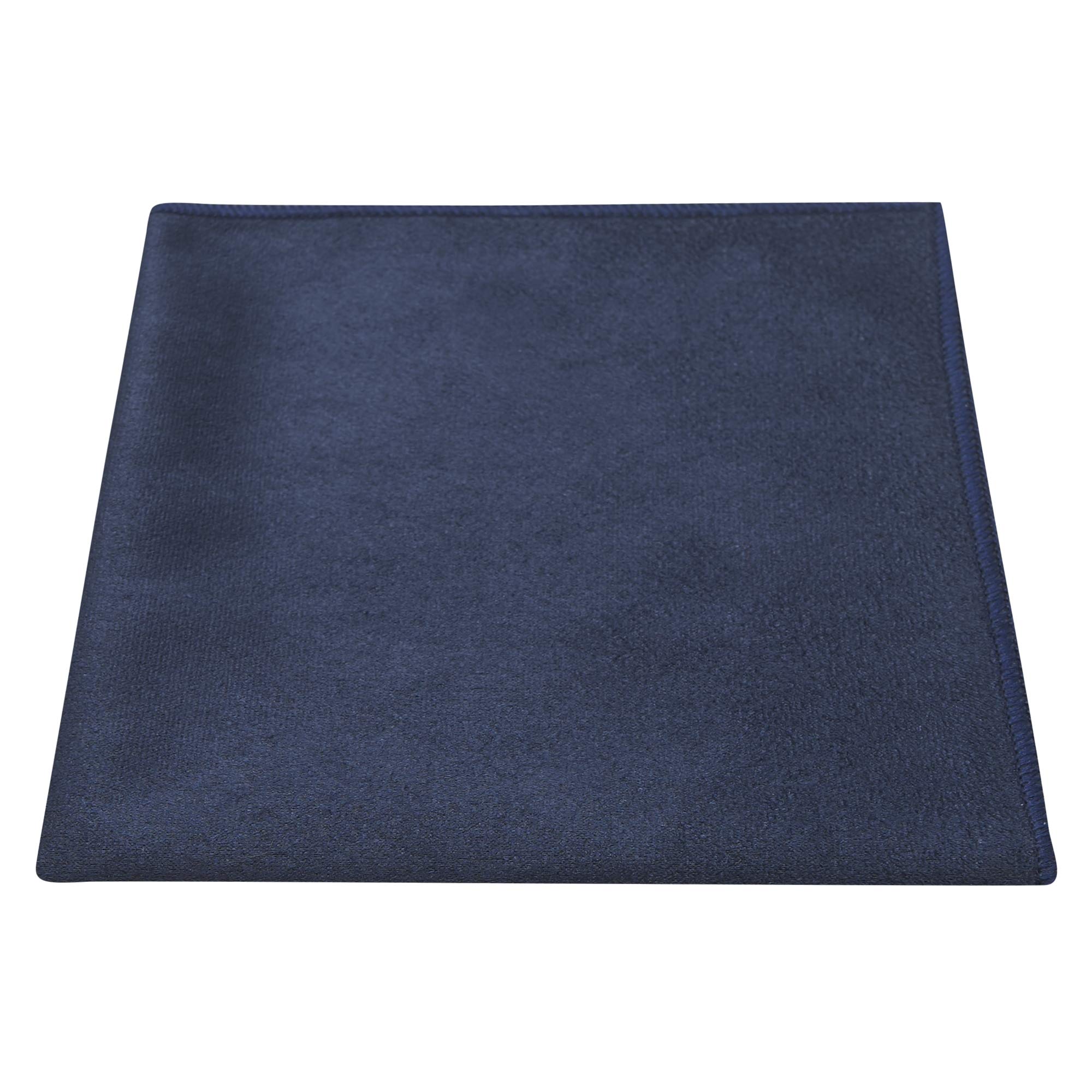 Luxury Navy Blue Suede Pocket Square, Handkerchief, Moleskin