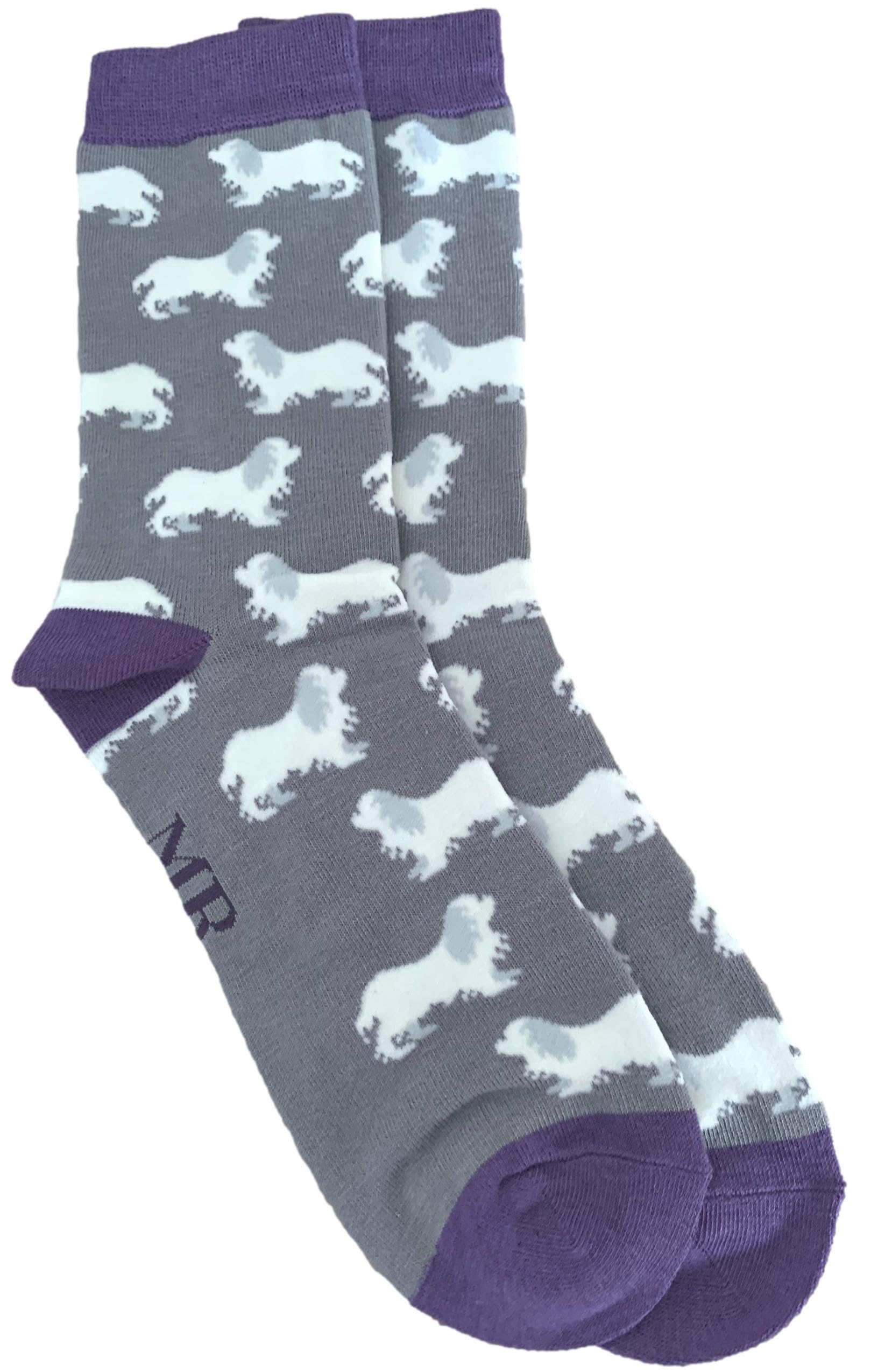 Purple Possum Men's Grey Purple Possum® Socks Spaniel Dogs Fun Novelty Bamboo Cotton Blend King Charles Spaniels Dog Pattern In Uk Shoe Size 7-11 Gents Gift Idea