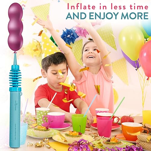 Miniatura 8 de by DECOCHAMP Deco Pumps Mini - Mini bomba de aire de doble acción de 2 vías, inflador manual de globos, bomba de aire portátil para globos bomba