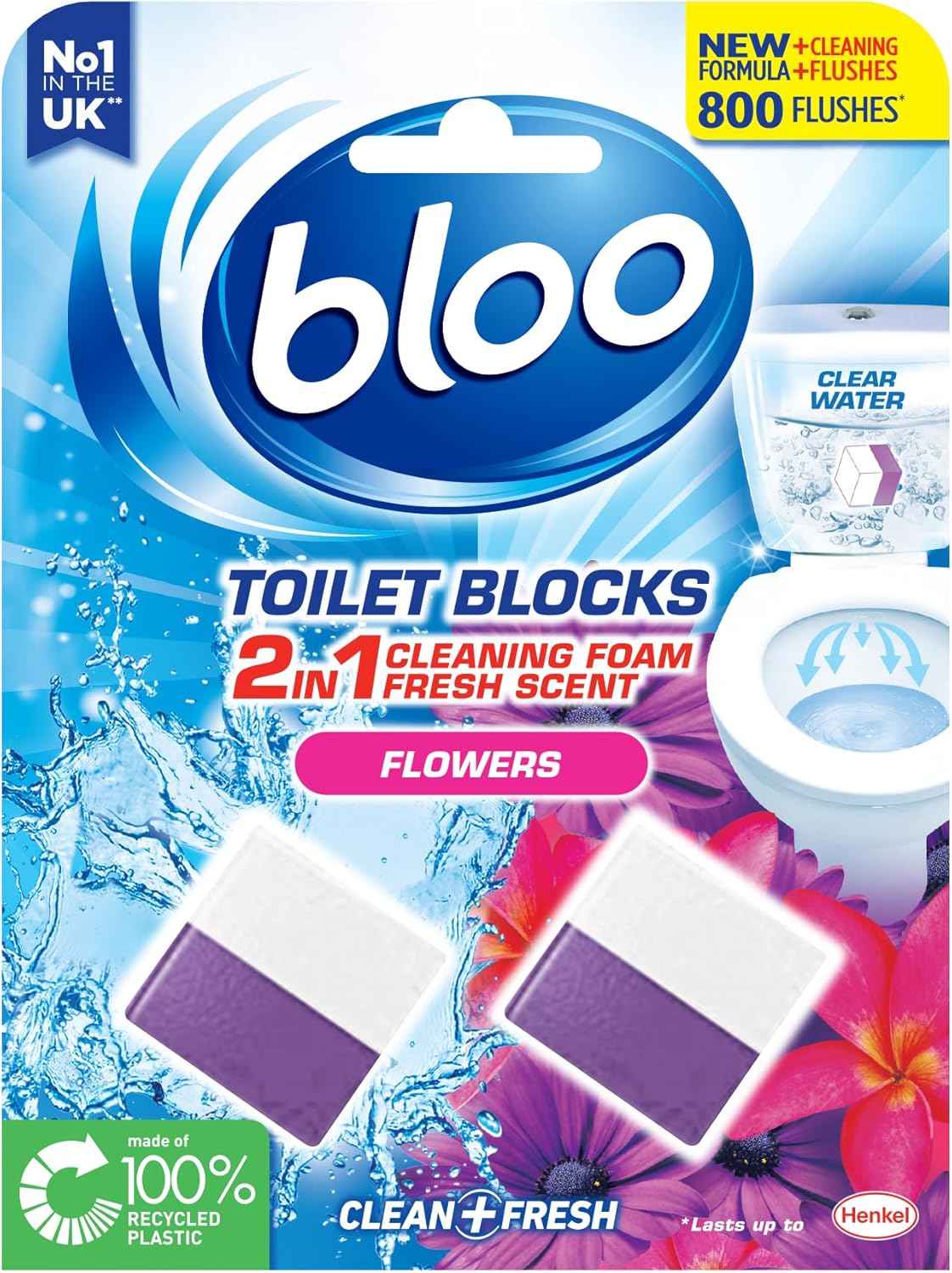 New Bloo Toilet Blocks, Pack of 2, Toilet Limescale Remover Cistern Block, Toilet Cleaner Block