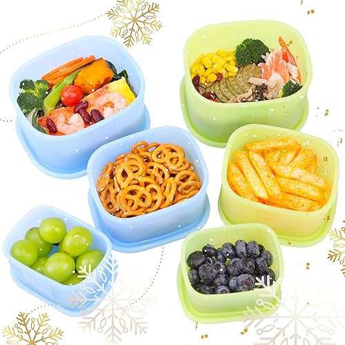 Viotiin Recipientes de silicona para almacenamiento de alimentos con tapas herméticas, juego de 6, 8 onzas, 16 onzas + 24 onzas, contenedor anidable