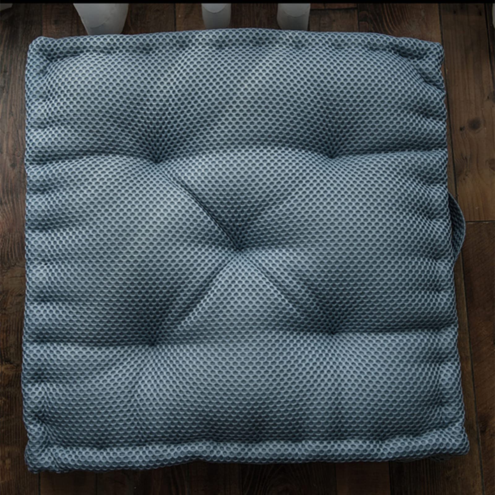 Cuscino quadrato grigio e blu da pavimento per sedia, grandi cuscini per la casa, per sala da pranzo, ufficio, viaggi, 45 x 45 cm, comodo cuscino decorativo