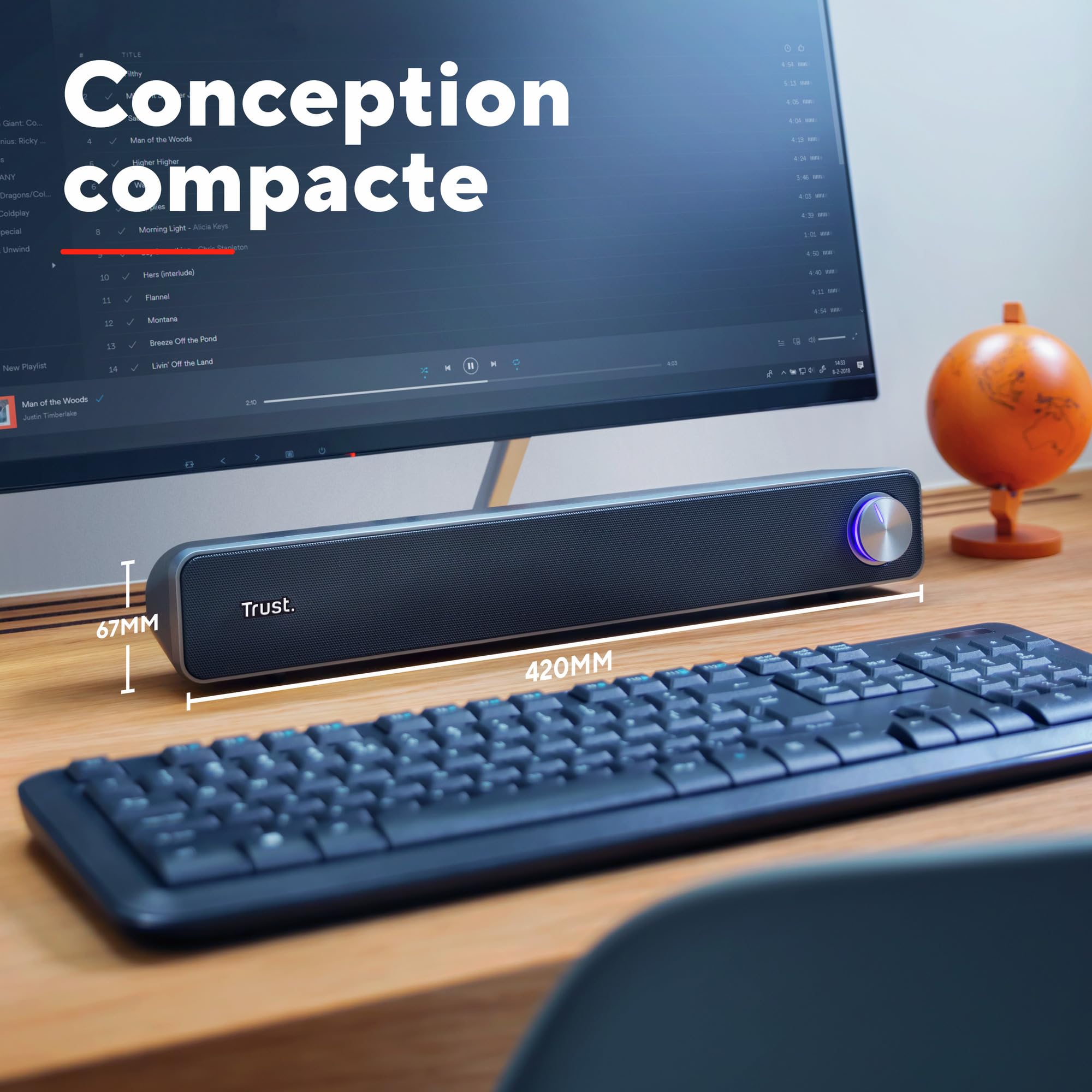 Enceinte pc - filaire stéréo anti-ondes - USB / Jack 3,5 mm