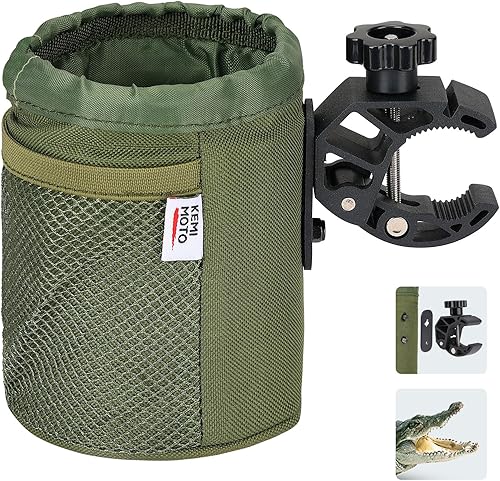 KEMIMOTO Portavasos para motocicleta, soporte de tela Oxford para bebidas de motocicleta con abrazadera de cocodrilo de 0.6 a 1.5 pulgadas,