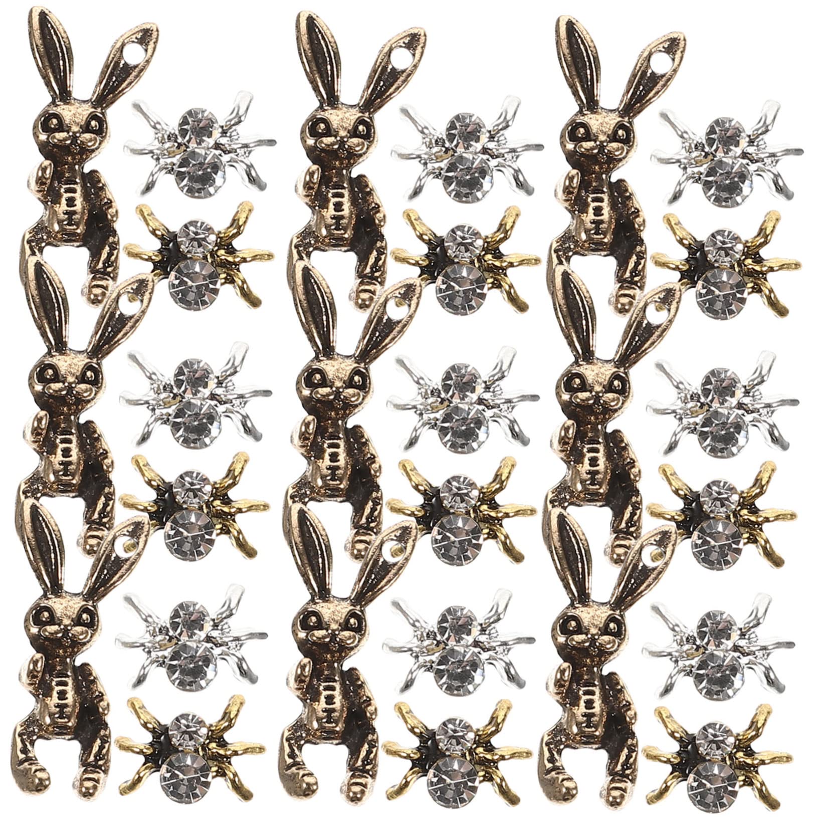 VALICLUD 5 Set Gioielli Con Diamanti Per Unghie Buio Fascino Delle Unghie Ciondolo Metallico Ciondoli Per Unghie Accessori Per Unghie Metallo 30 Pezzi*5