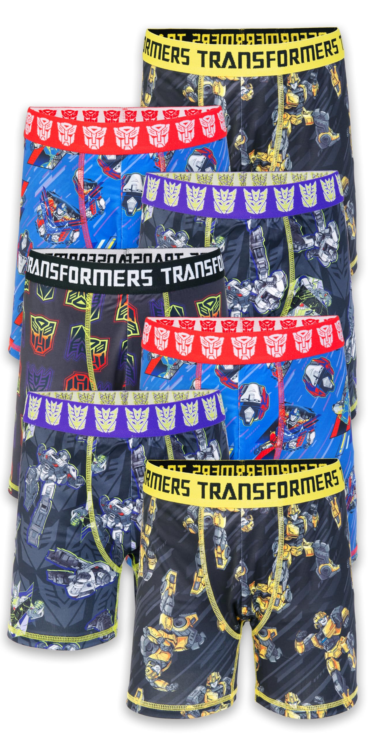 Transformers Jungen Amazon Exclusive 7-Pack Athletic Boxer Briefs with in Sizes 2/3t, 4, 6, 8 & 10 Retroshorts (7er Pack)