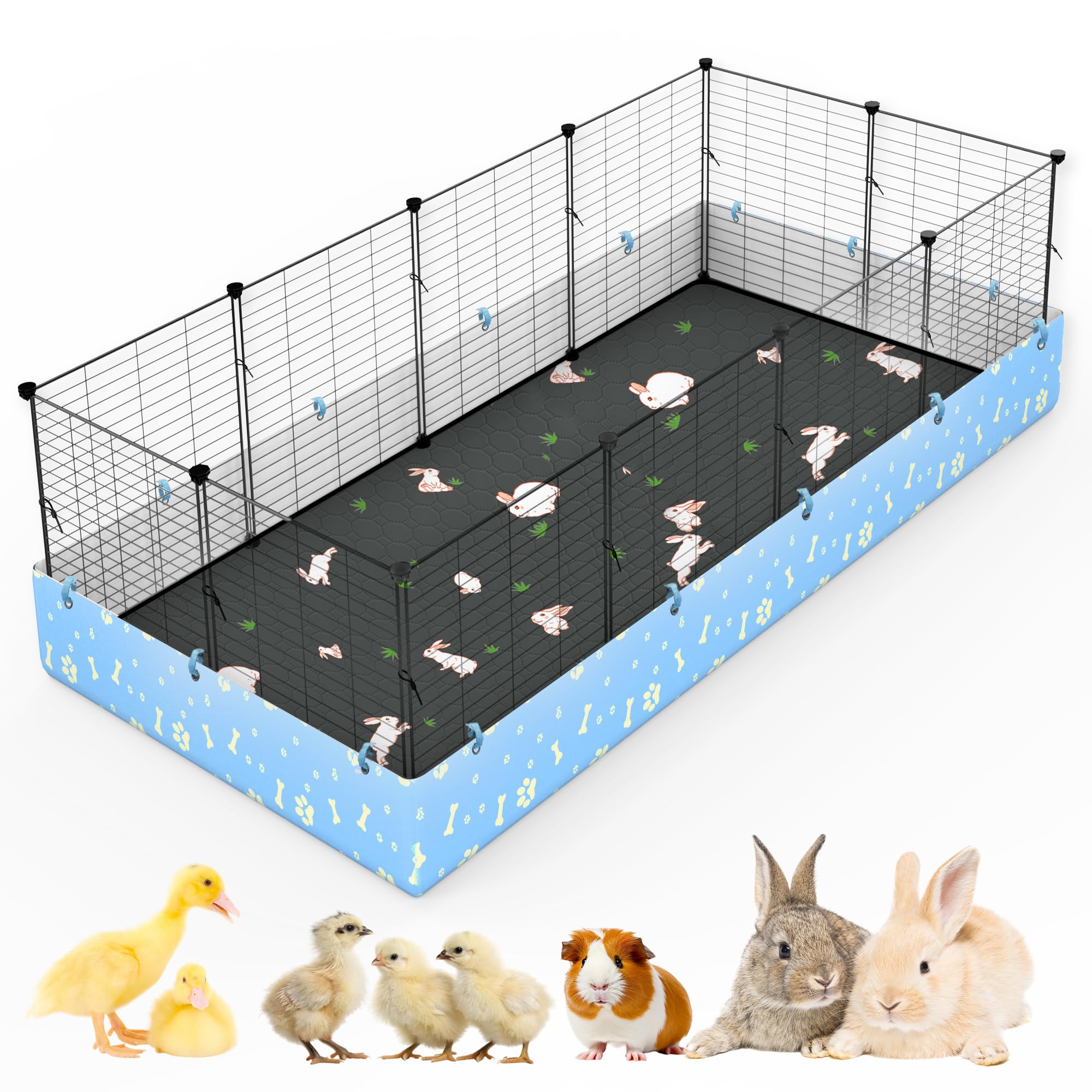 MODESLAB Guinea Pig Cages with Tarp and Reusable Bedding Pee Pad Liner