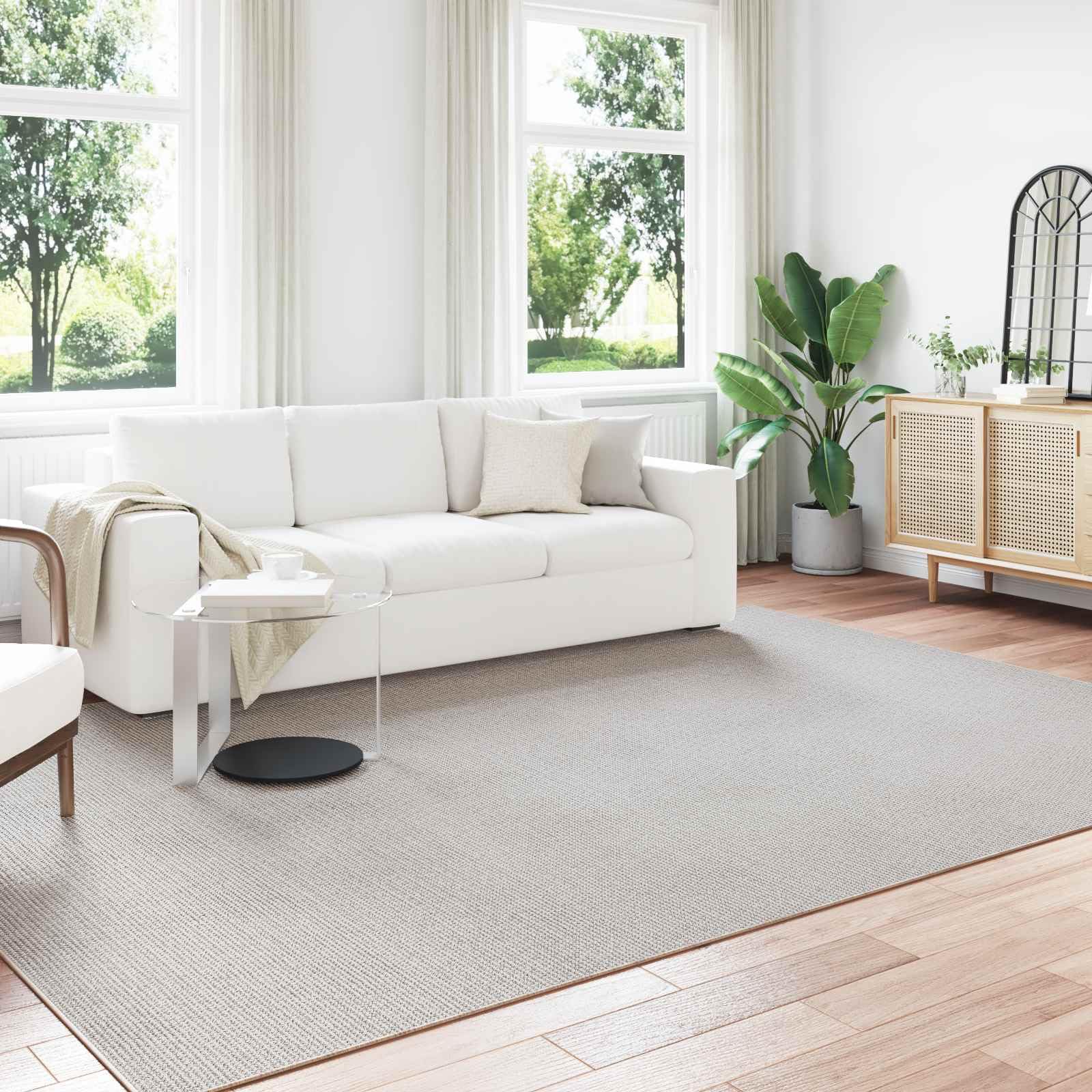 Alfombra antideslizante lavable Lugo crema de poliéster de 340x240