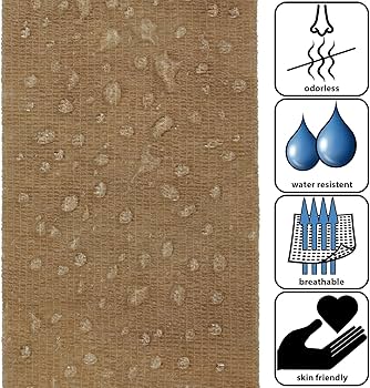 HTRTRR 6 Rolls Elastic Bandage Wrap 4.5M X 5CM – Skin Colour Self-Adhesive Cohesive Tape For First Aid, Knee, Ankle, Gym, Hiking, Everyday Injuries – Breathable, Latex-Free,Tearable - Beige