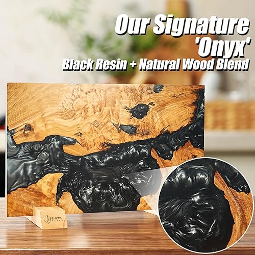 Miniatura 7 de Bloque magnético para cuchillos Senken Tsunami (mezcla de resina negra "ónix")