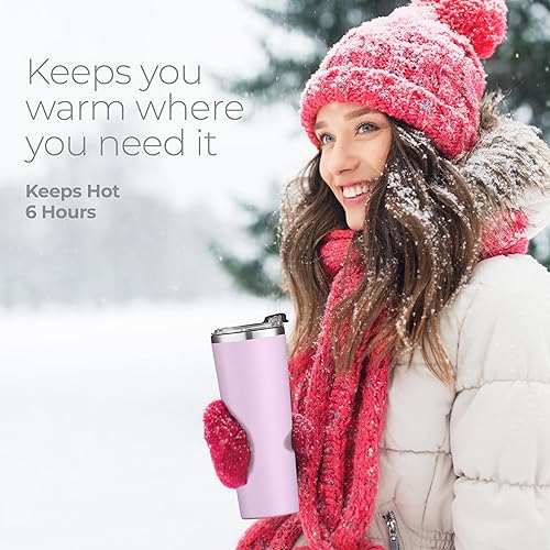 Miniatura 8 de SIPX Vaso de café aislado de 22 onzas con tapa a prueba de fugas, acero inoxidable, aislado al vacío, mantiene las bebidas calientes o frías durante