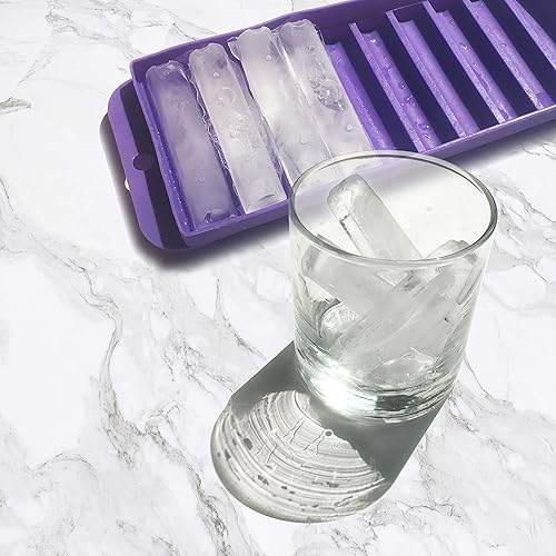 Miniatura 3 de Bakerpan Bandeja de silicona para palitos de hielo, molde para palitos de hielo, bandeja para cubitos de hielo con tapas, palo de hielo de 3