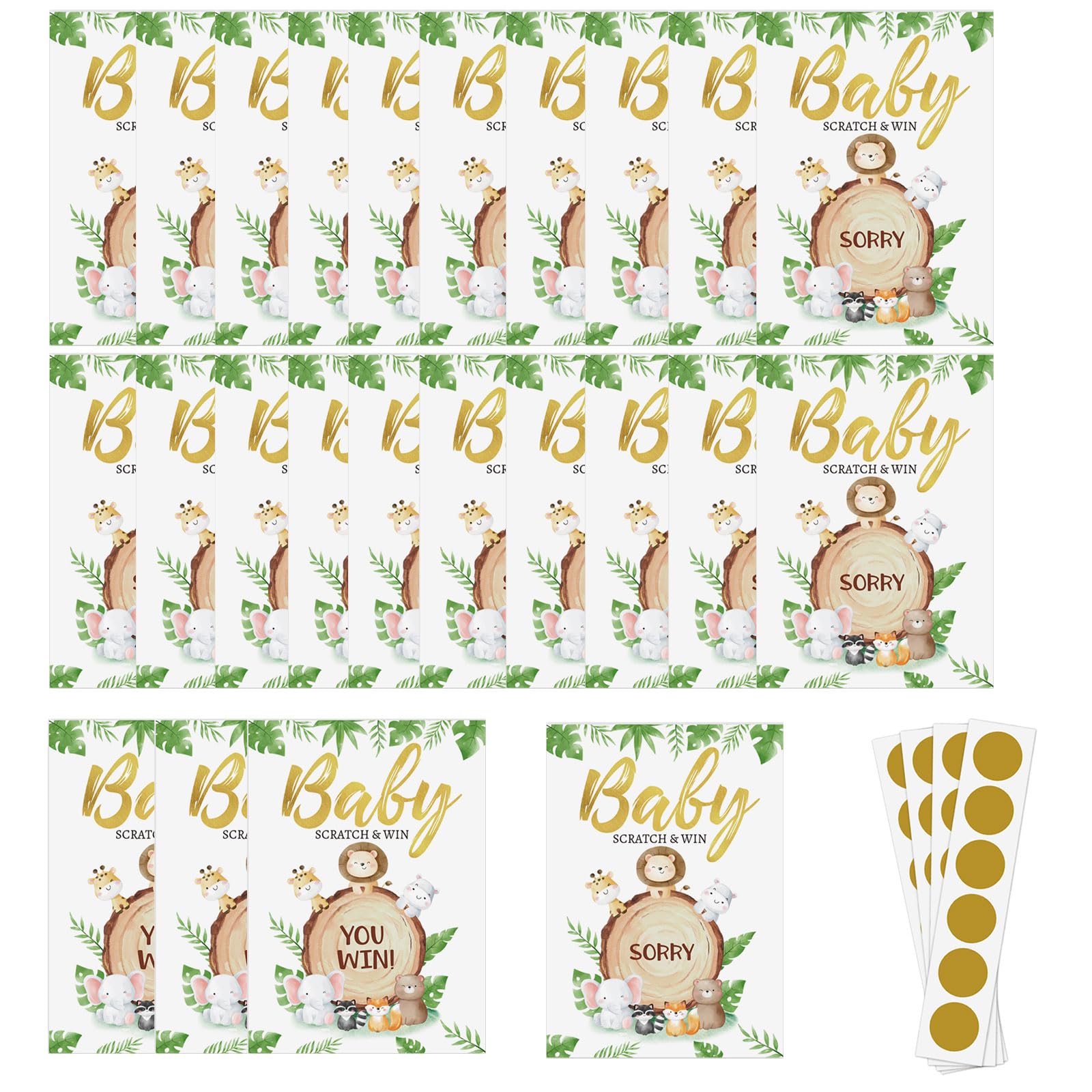Bottone Multicolor 24Pcs Baby Showers Scratch Game Cards For Prizes Entertaining Raffle Cards Lotteries Tickets Party Activity For Guests Ice Breaking Activity