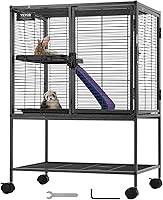 VEVOR 34" 2-Tier Rolling Ferret Cage - Large Critter Nation for Hamsters, Guinea Pigs, Chinchillas, Rabbits with Ramps & Tray