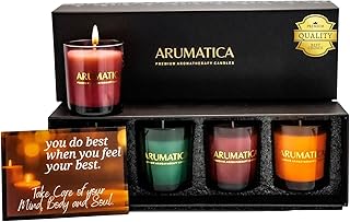 Premium Aromatherapy Candle Set | Stress Relief Soy Wax Candles with Relaxing Scents | Scented Candles for Home Yoga, Meditation & Spa | Luxury Candle Gift Set (4 Pack, 20oz Each)