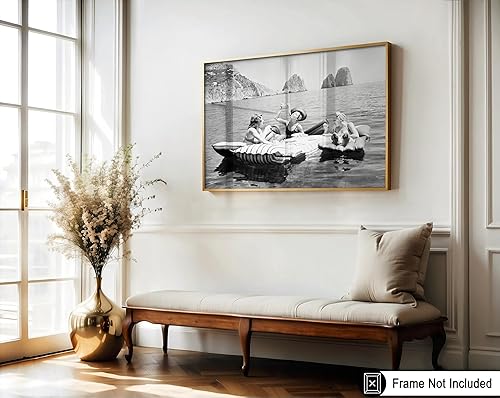 Miniatura 3 de Poster Master Póster vintage de mujer comiendo pasta en el lago, impresión retro de pícnic, arte de fotografía, arte de moda, regalo para él y ella,