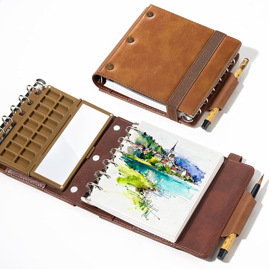 Amazon.com: Travel Watercolor Sketchbook with Ceramic Palette- 100 Amazon.com: Travel Watercolor Sketchbook with Ceramic Palette- 100