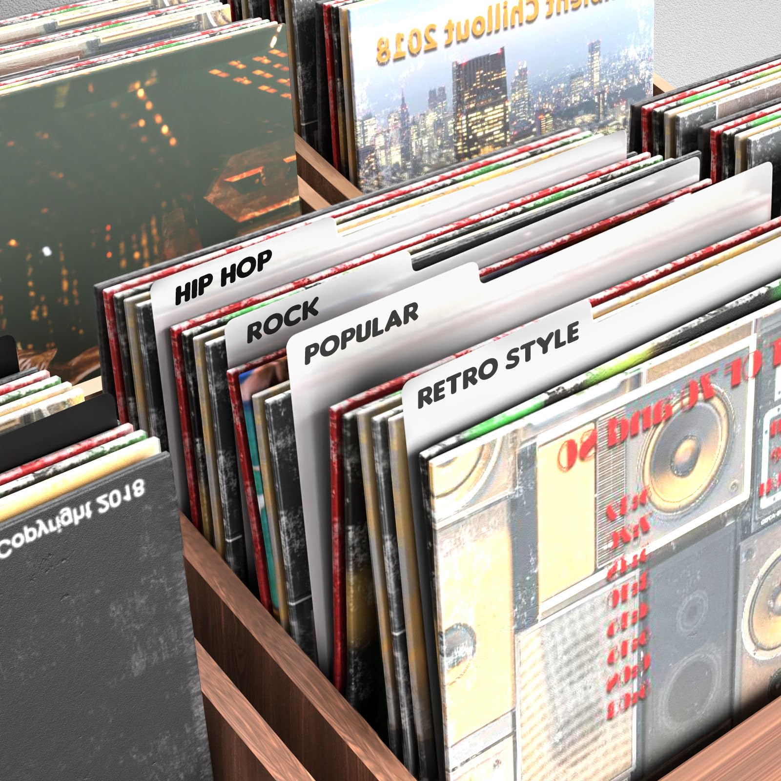 Facmogu 20PCS Vinyl Record Dividers, 12in Plastic Vinyl Record