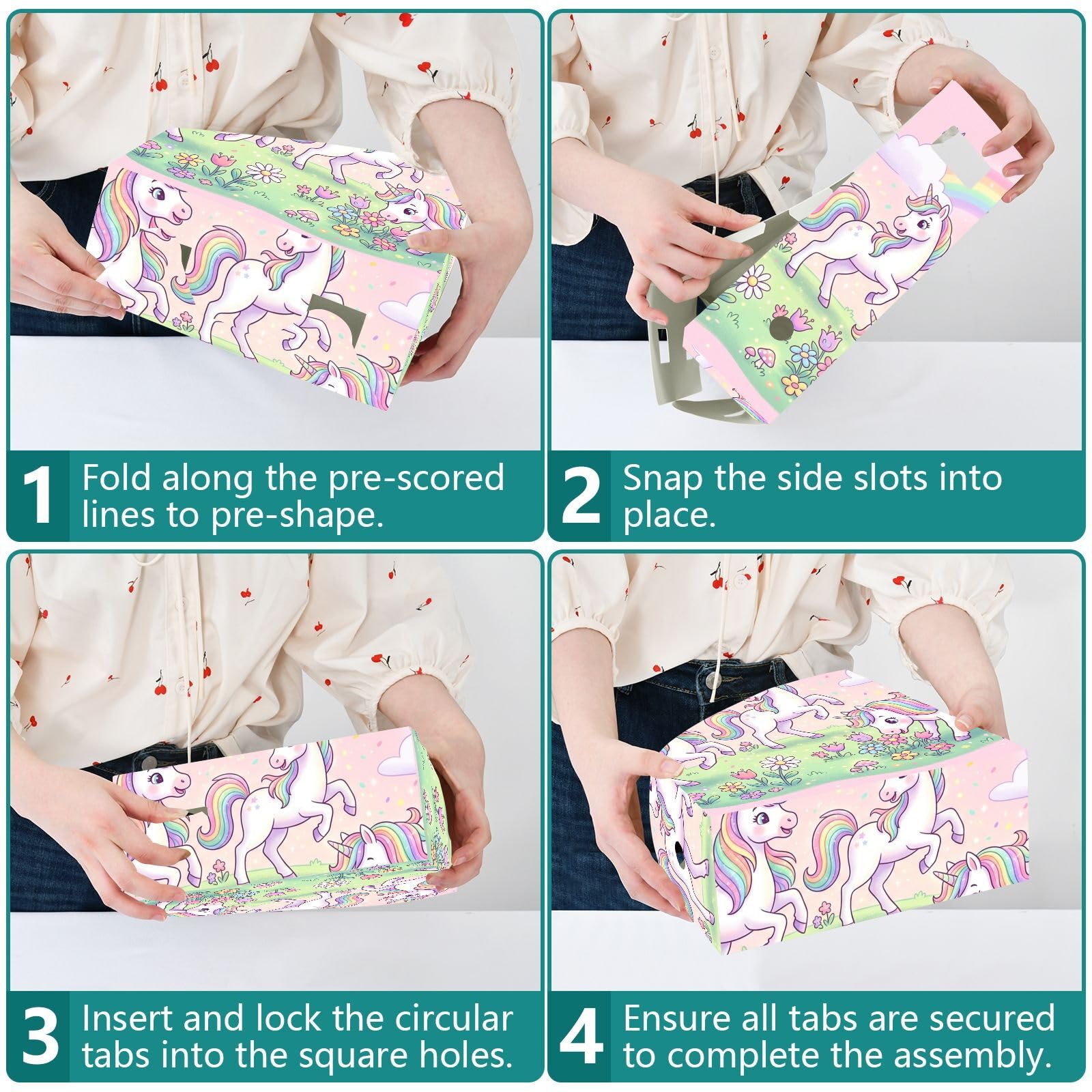 Porte-revues licorne rose en plastique PP