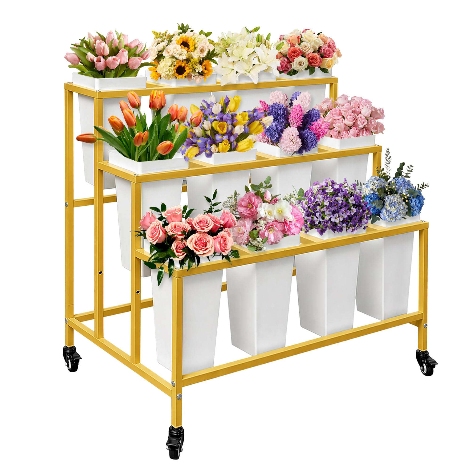 Amazon.com : PROLEE Flower Stand with 12 Buckets, Flower Display