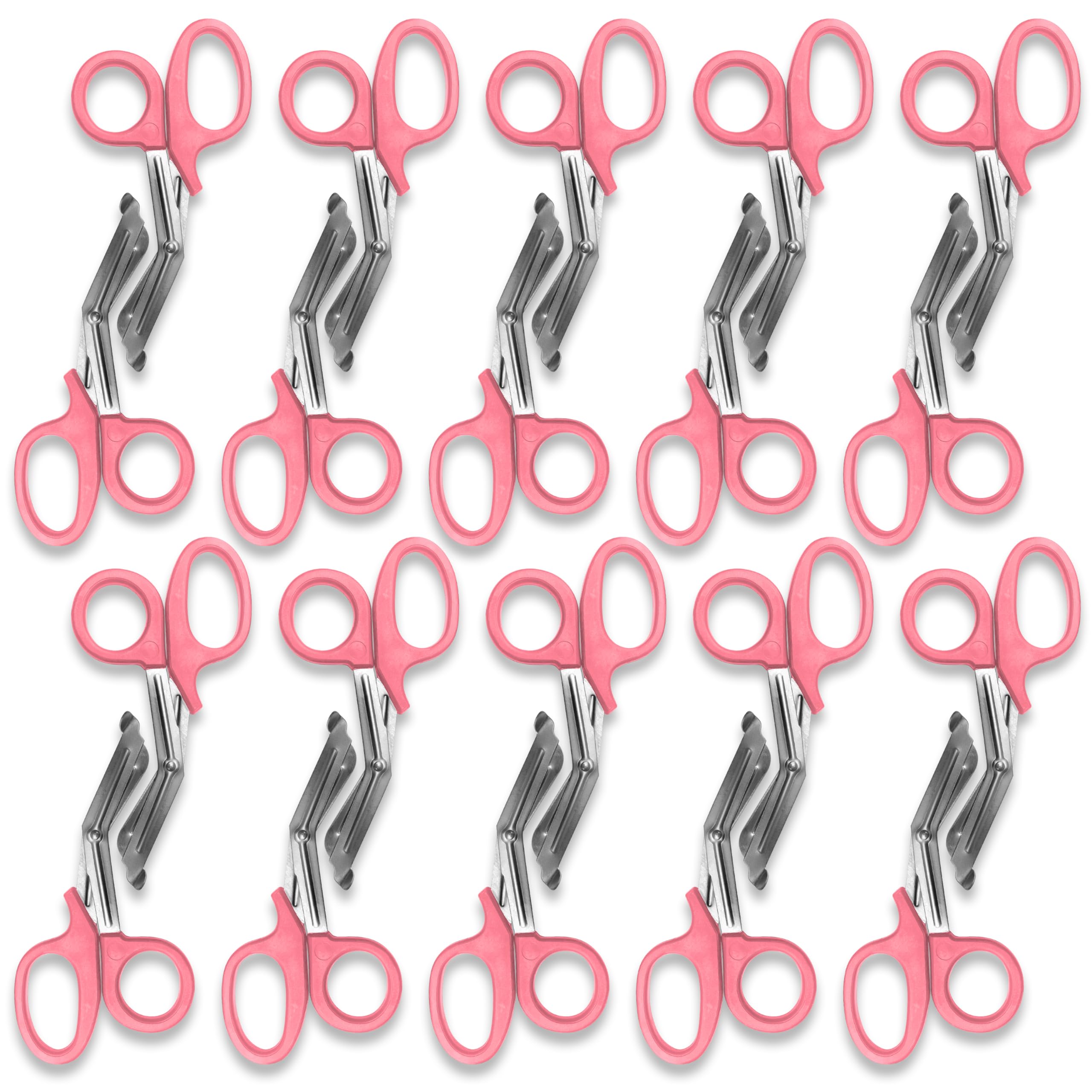 EMS XTRM 20-Pack Multicolor Stainless Steel Medical Trauma Shears for EMS, Nurses, Police & Firefighters - Durable, Sharp, and Built for Comfort, Pink