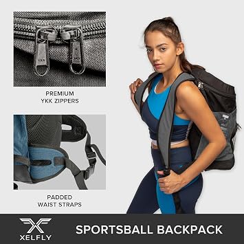 Xelfly Basketball Backpack with Ball Compartment