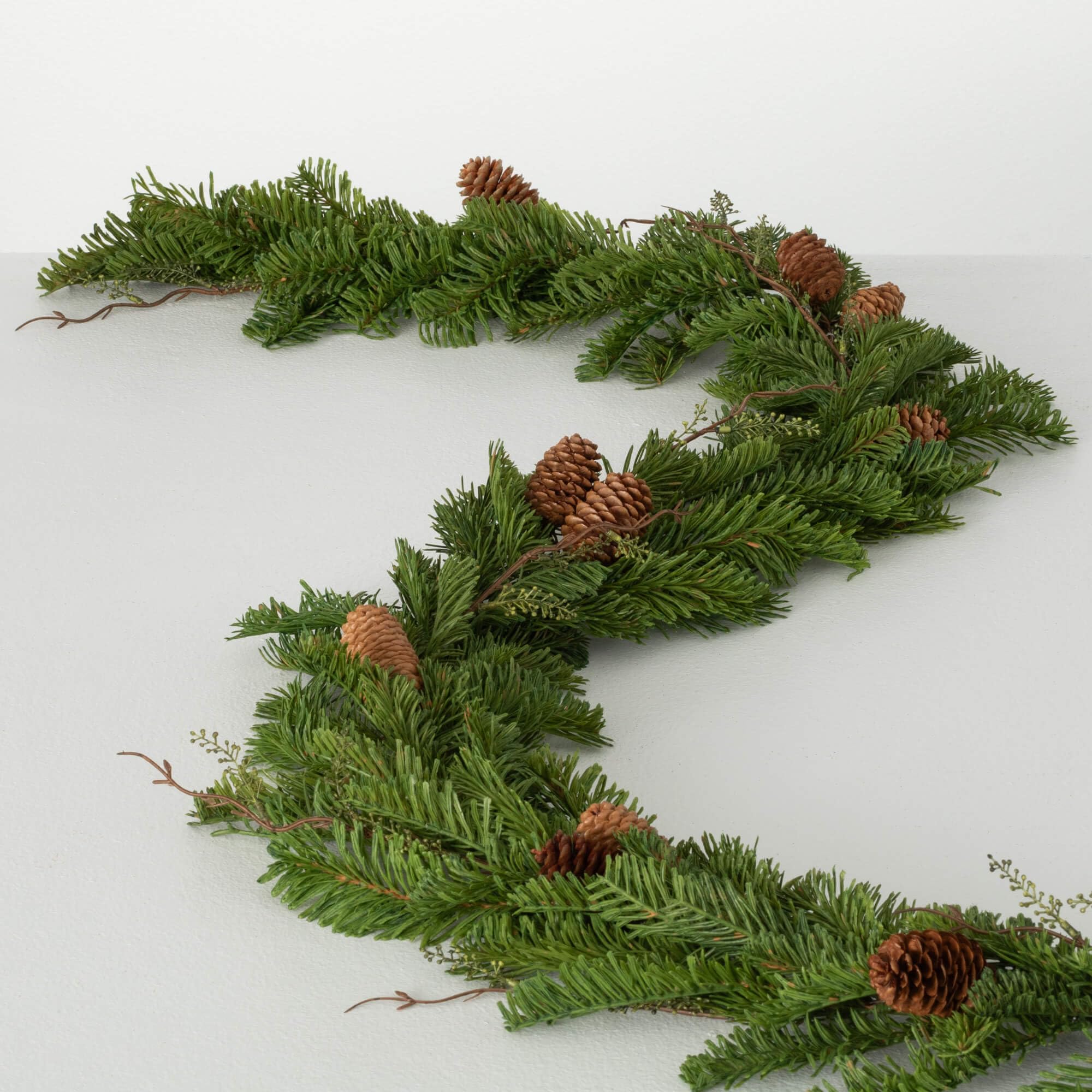 Sullivans Christmas Garland, 6 Ft Pine Garland, Soft Touch Greenery Garland Indoor Holiday Décor, Perfect for Fireplace Mantle, Weddings, Dining and Living Room 2 Pcs