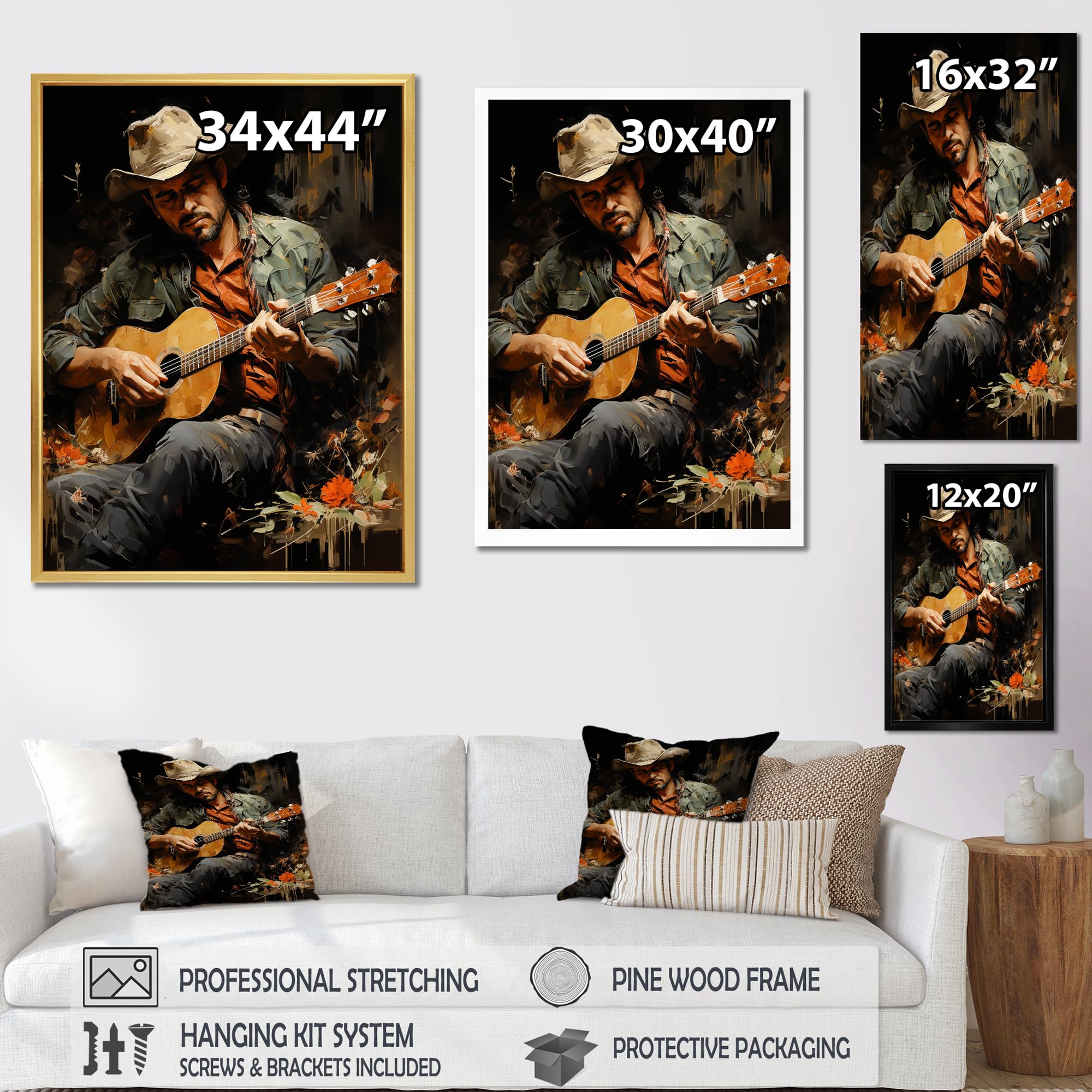 Amazon.com: DesignQ Music Wall Art, Rustic Browns Serenade In