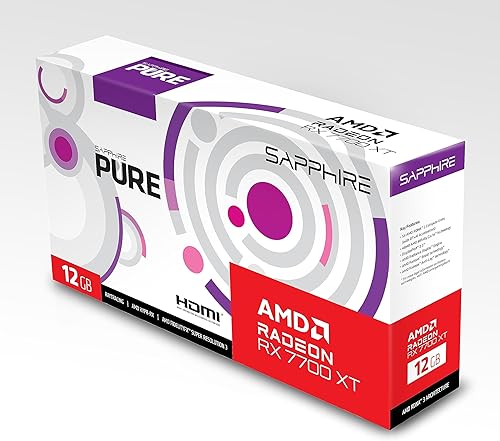 Miniatura 2 de Sapphire 11335-03-20G Pure AMD Radeon RX 7700 XT Tarjeta gráfica para juegos con 12 GB GDDR6, AMD RDNA 3