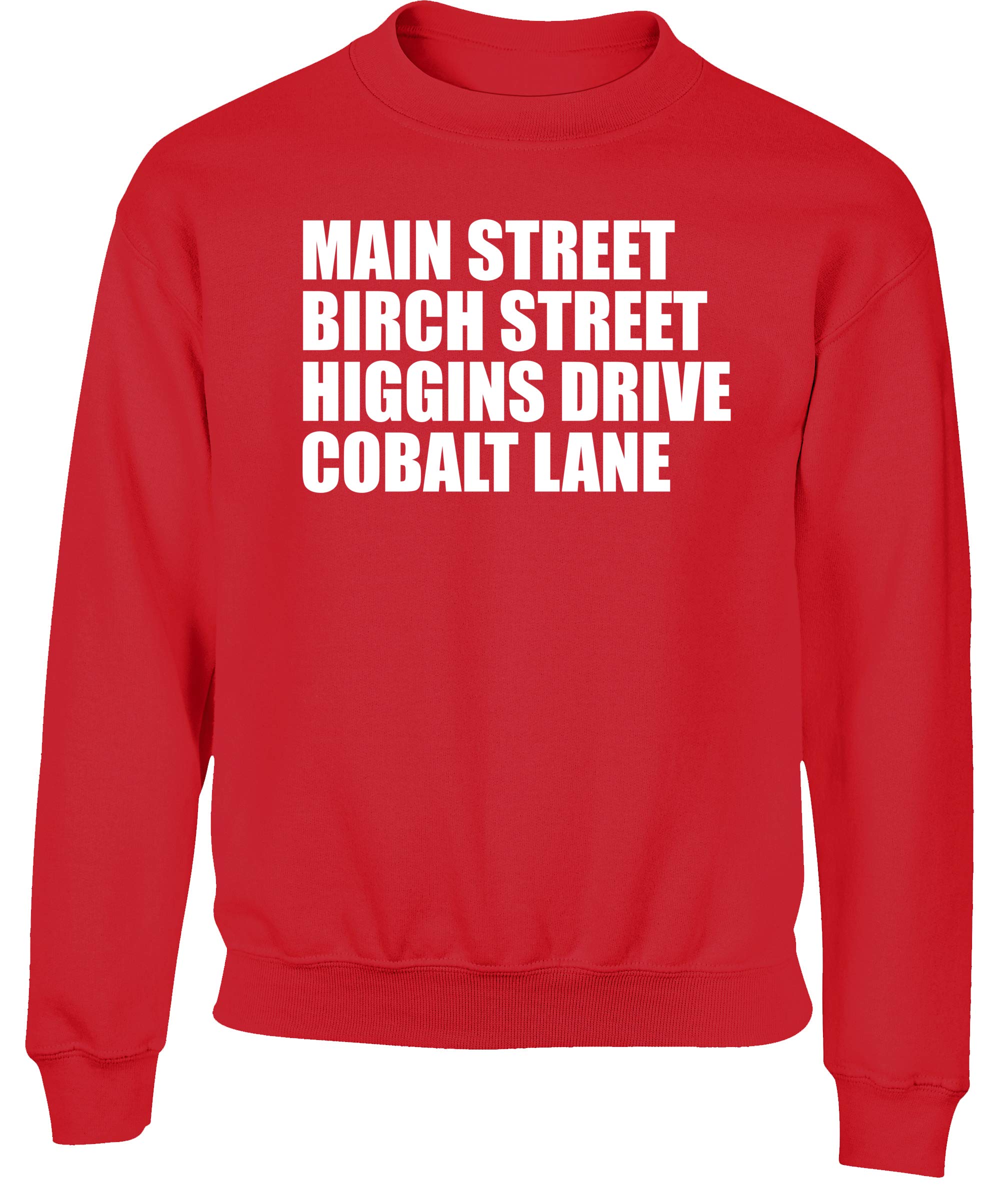 HippowarehouseMain Street, Birch Street, Higgins Drive, Cobalt Lane Kids Children's Unisex Jumper Sweatshirt Pullover