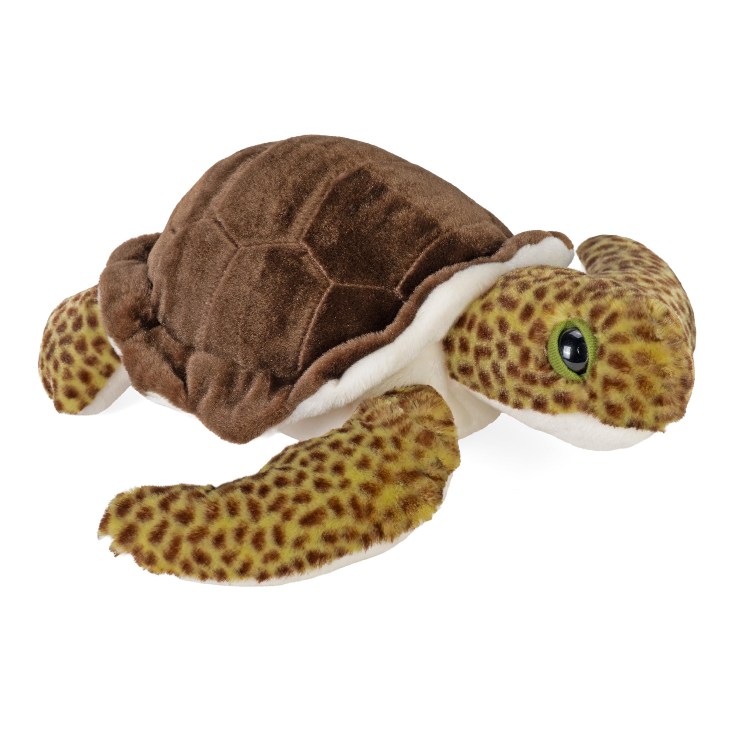 Wild Republic Cuddlekins Tortue De Mer Verte, Animal en Peluche, 30 cm, Cadeau pour Bébés, Peluche Écologique, Rembourrage Fabriqué à Partir de Bouteilles d'Eau Recyclées