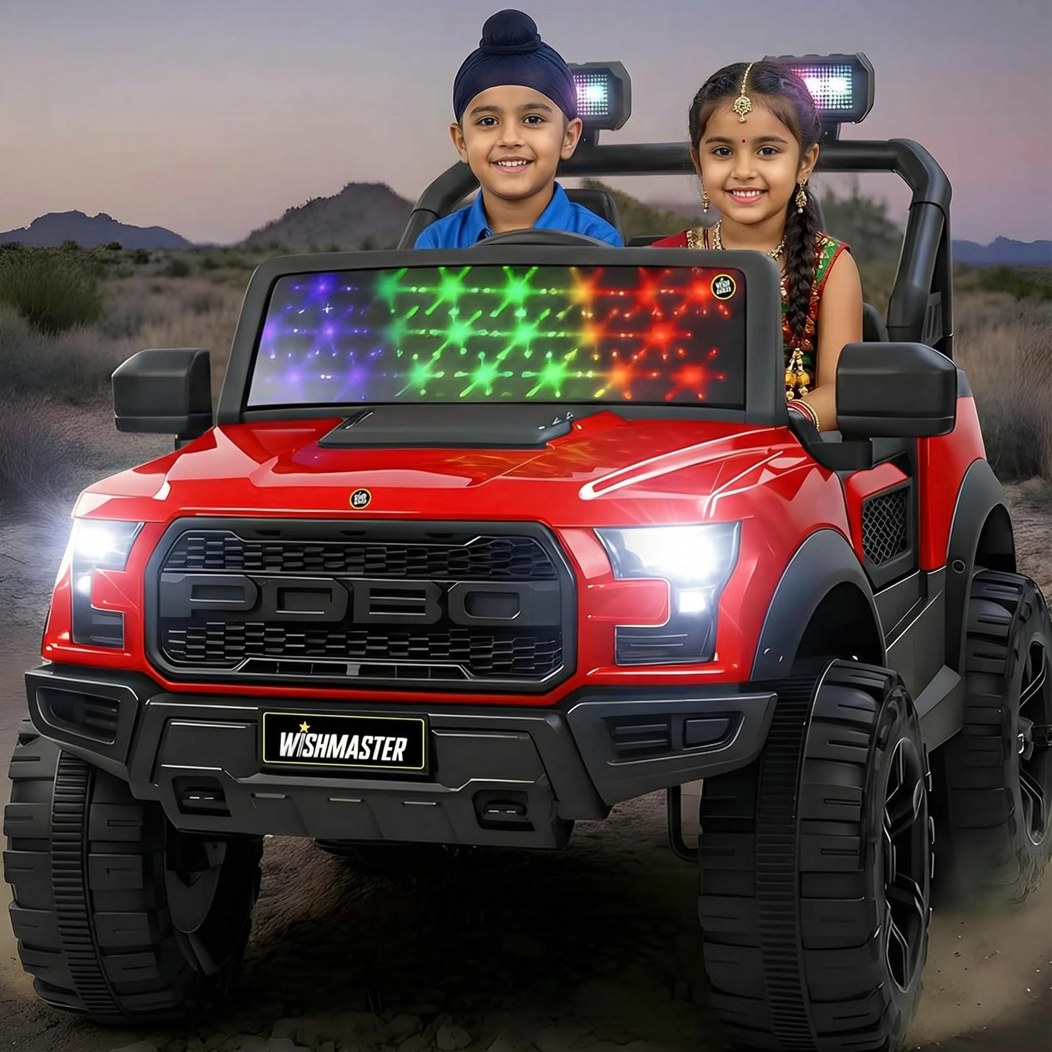 Wishmaster Kids 4x4 Ride-On Jeep Car – 12V Electric Battery Operated Toy with Remote Control, LED Lights, Music, Suspension & Big Wheels | Off-Road Jeep for Boys & Girls (2–8 Years)-image-29