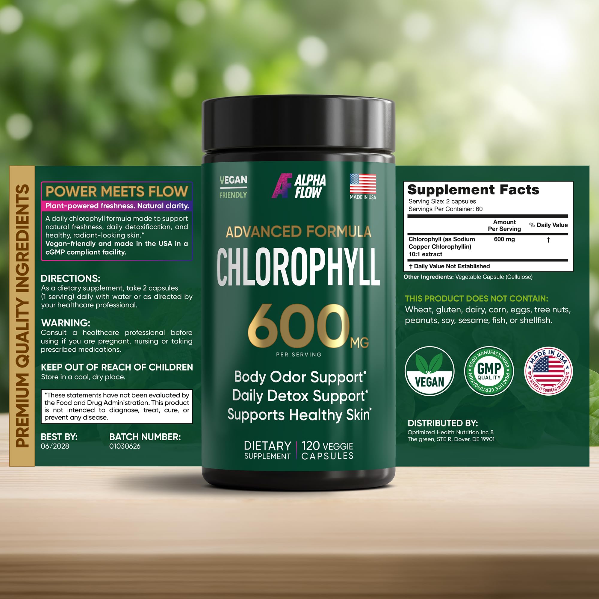 Chlorophyll Capsules 600 mg - Natural Chlorophyll Pills for Women & Men — Amazon image 3