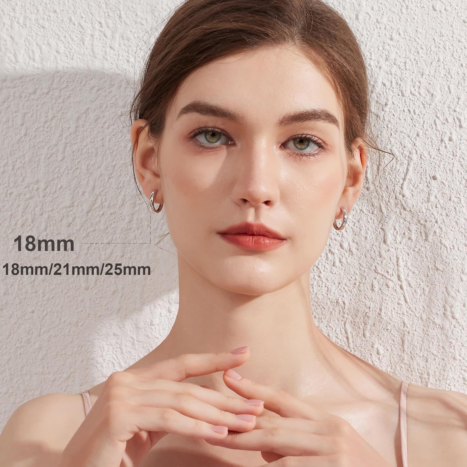 Jiamiaoi Huggie Hoop Earrings For Men Women,Silver Hoop Earrings 18mm/21mm/25mm, Nickel Free Earring Hoops for Sensitive Ears - Image 2