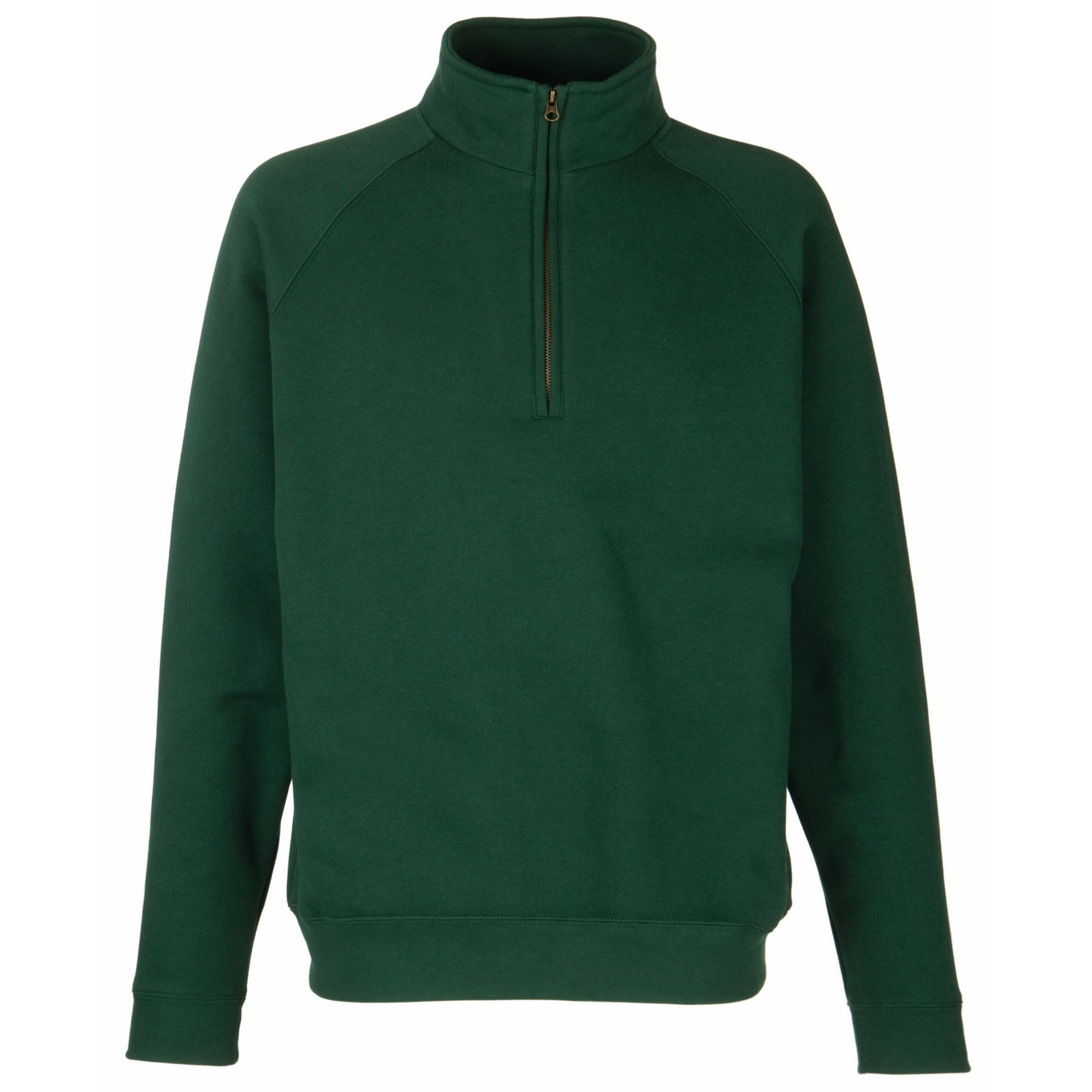 Fruit Of The Loom Men's Zip Neck Sweatshirt XXL Bottle Green