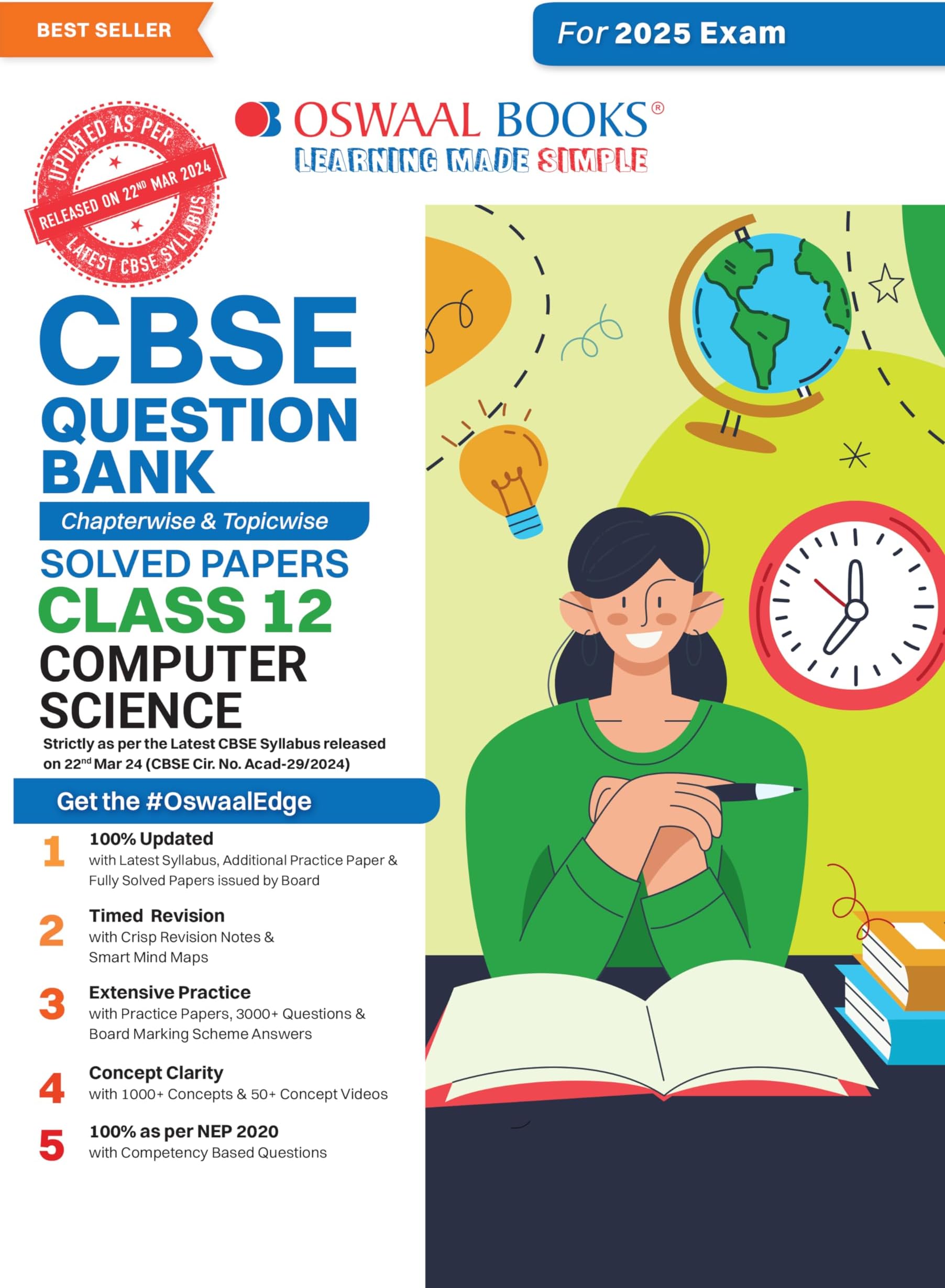 Oswaal CBSE Question Bank Class 12 Computer Science, Chapterwise and Topicwise Solved Papers For Board Exams 2025