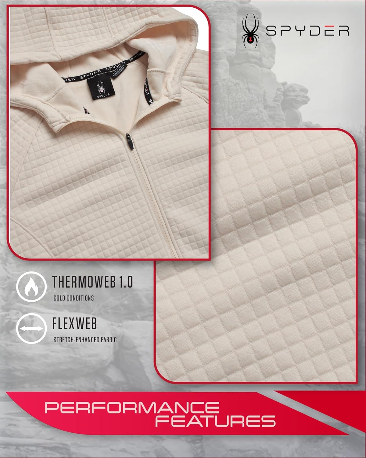 Spyder Womens Fleece Sweatshirt - UPF 30+ Athletic Fleece Zip Up Wind Resistant Sweatshirt Cozy Knit Hoodies for Women - Image 5