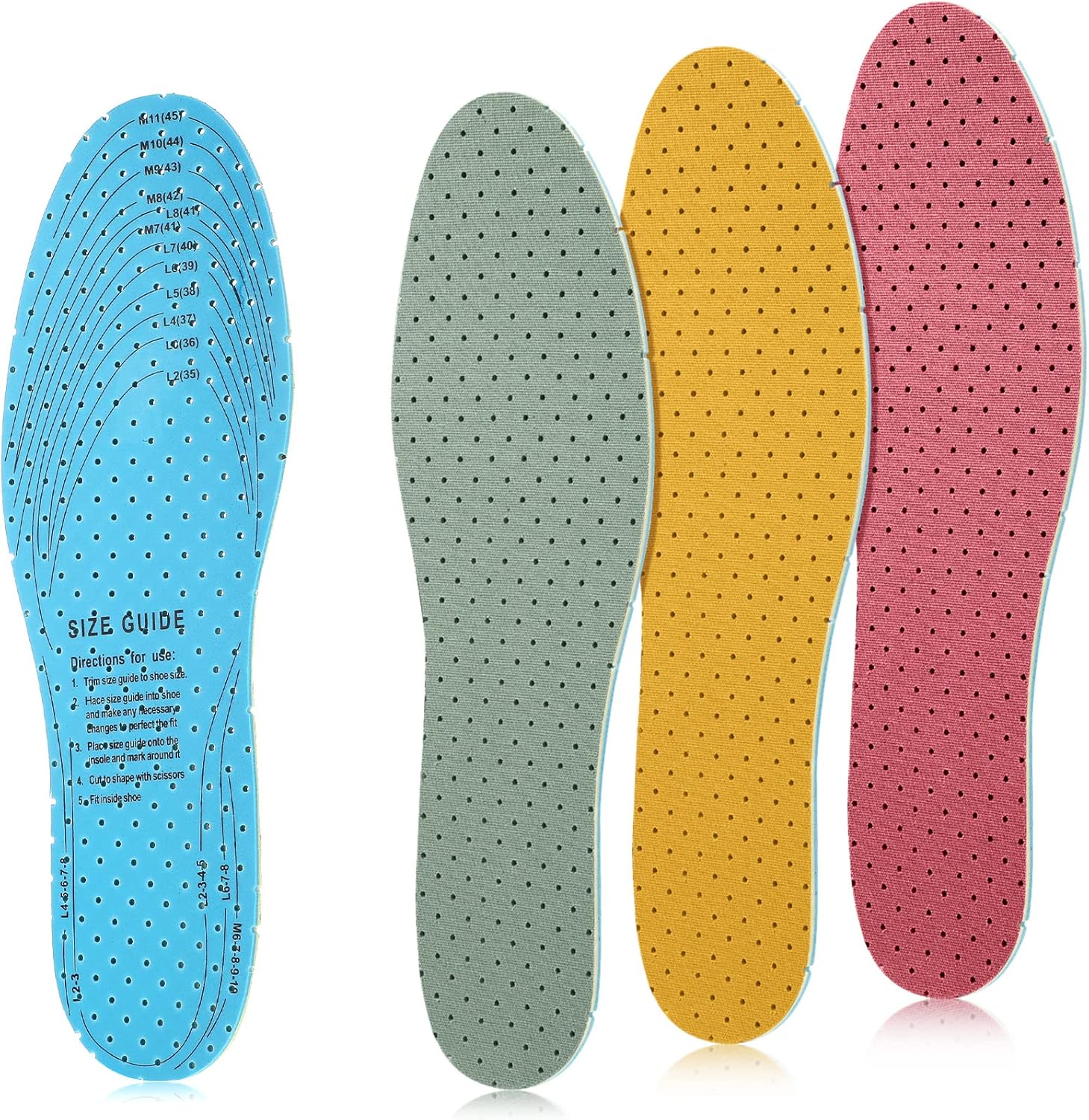 Amazon.com: 3 Pairs Breathable Shoe Insoles Inserts Ultra-Soft ...